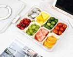 Fridge Storage Boxes 8 Compartments Fridge Organizer Clear Stackable Multi-Functional Storage Bins for Kitchen Fridge Durable Space Saving for Fruits Vegetables Dairy and Snacks Easy to Clean - Image 2