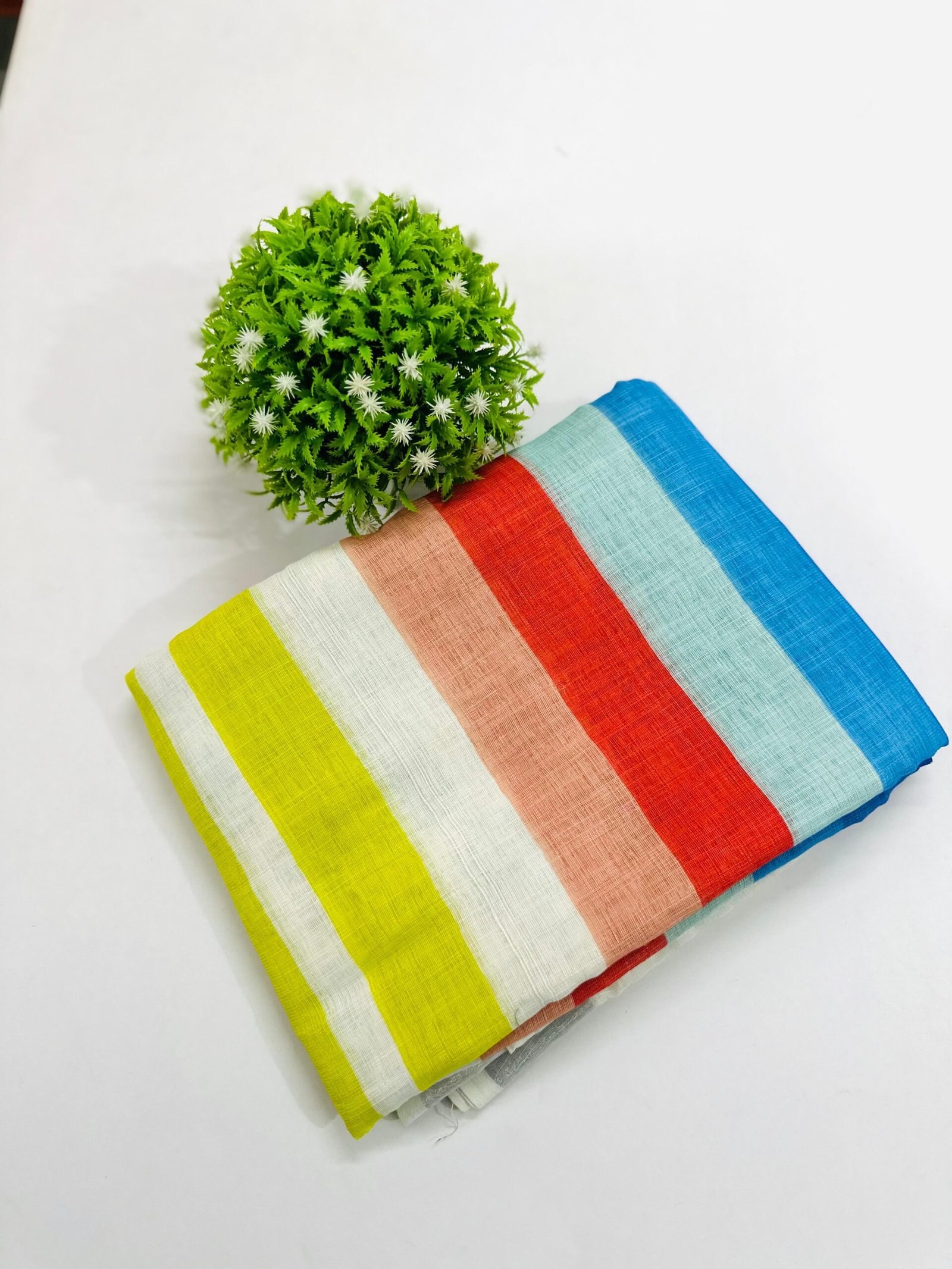 DLS001F3 RAINBOW-LINEN SAREE - Image 1