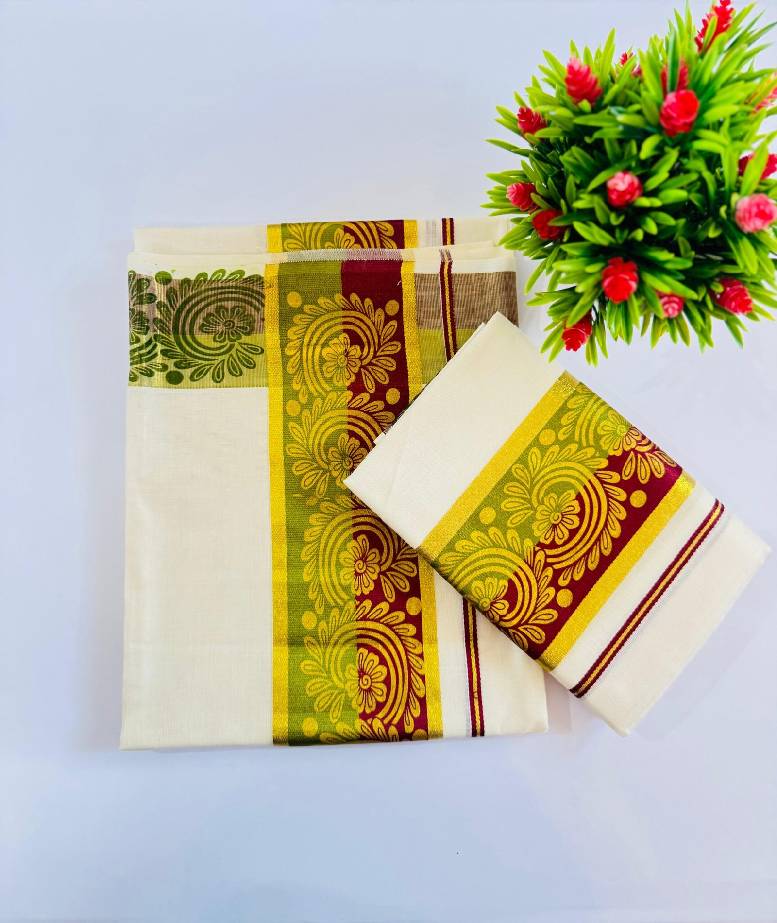 KPR002 (2) Handloom Set Mundu - Image 1