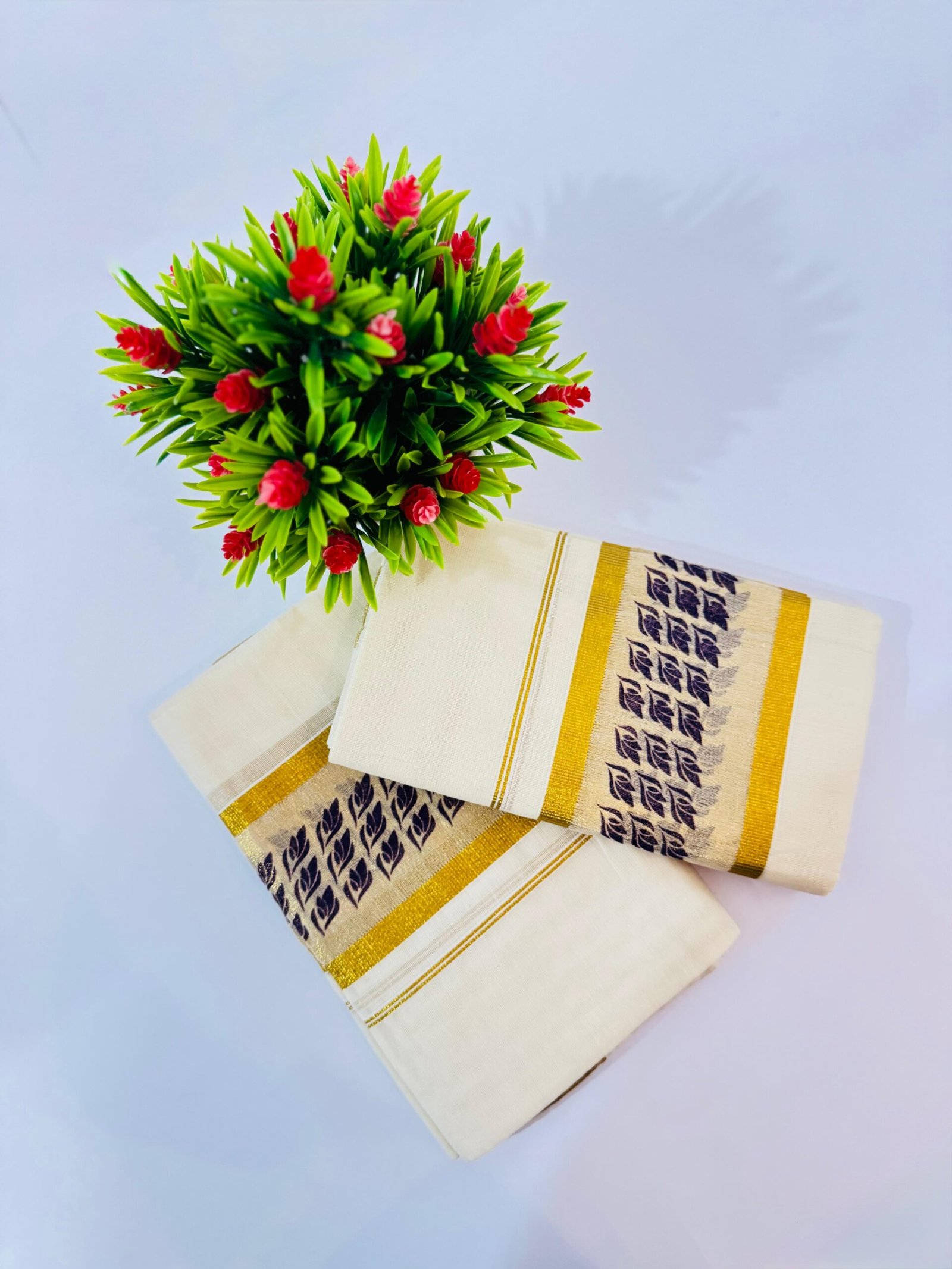 SP010C (1) Kerala Cotton Set Mundu (Single) - Image 1