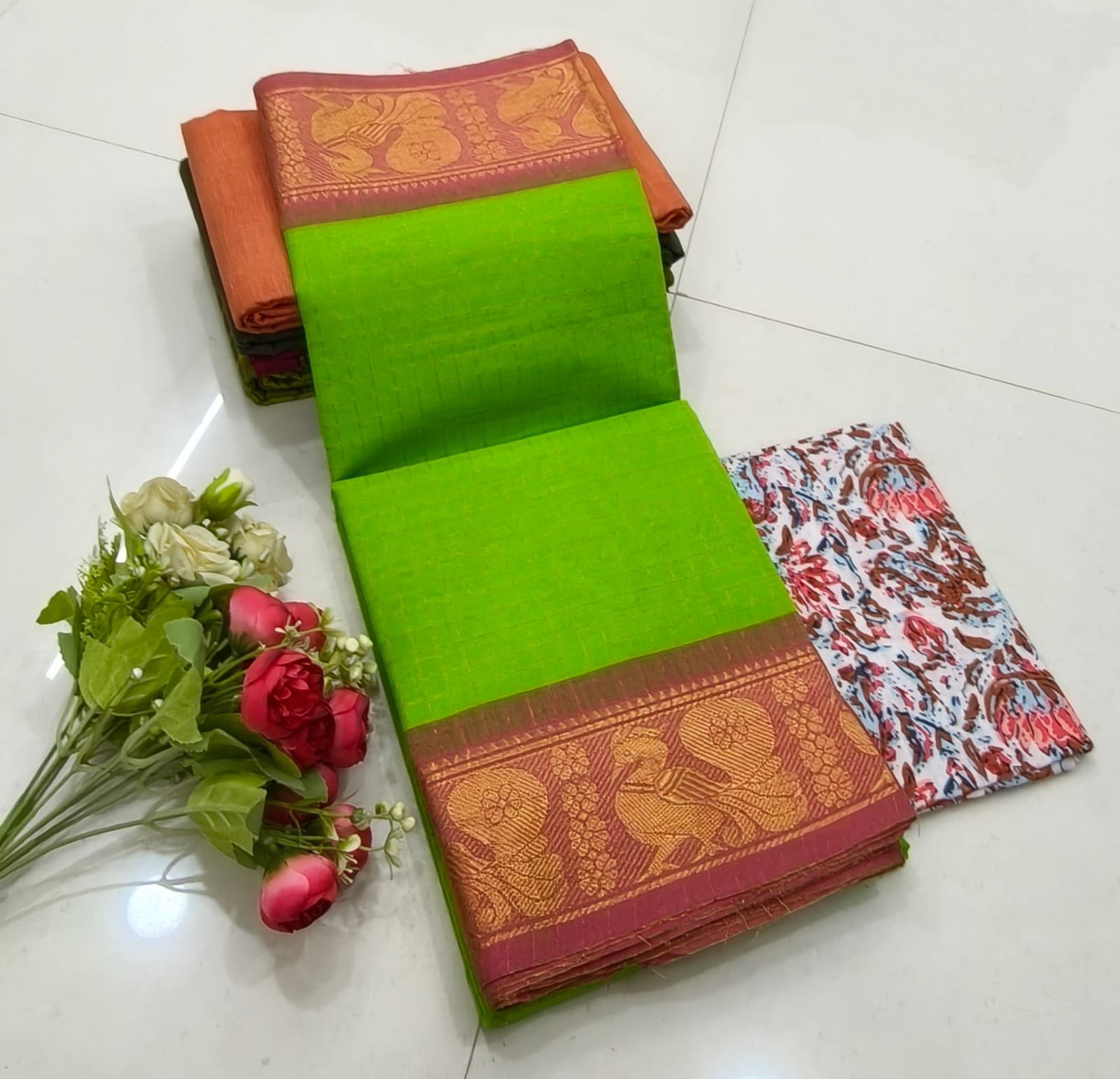 VPC003 Chettinad Cotton Saree - Image 1