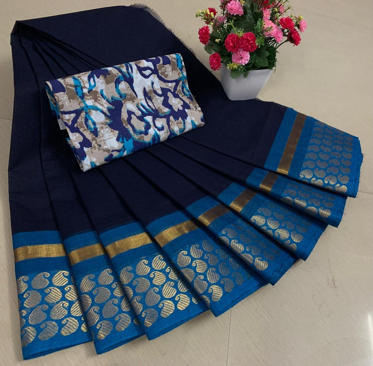 VPC006 Chettinad Cotton Saree - Image 1