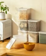 Plastic Fridge Storage Boxes (Pack of 6) Freezer & Refrigerator Organizer Containers Kitchen Storage Container Set Kitchen Accessories Items for Home 1200 ml Food Storage Box, White - Image 2