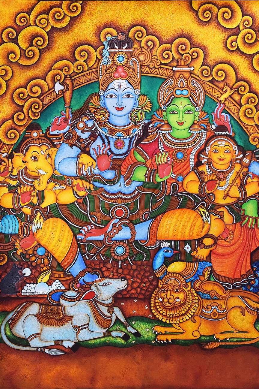 mural_paintings_6 DIVINE FAMILY OF LORD SHIVA - Image 1
