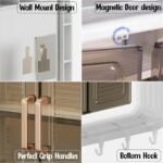 Plastic Wall Mounted Self Adhesive Bathroom Shelf Storage Cabinet for Kitchen Multipurpose Organizer with Doors and Shelves (Material- Plastic, White, Pack of 1 - Image 4