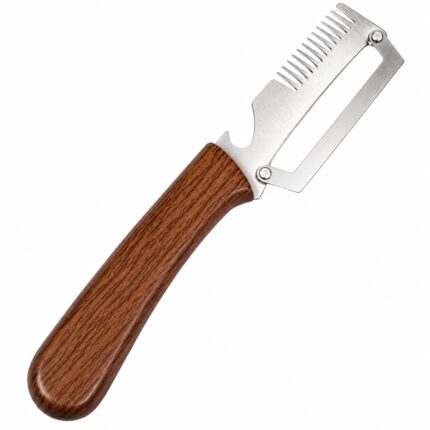 Vegetable Peeler with Wooden Handle & Stainless Steel Blade | 3 in 1 Vegetable Peeler, Julienne Peeler, Vegetable Shredder, Cabbage Cutter for Kitchen