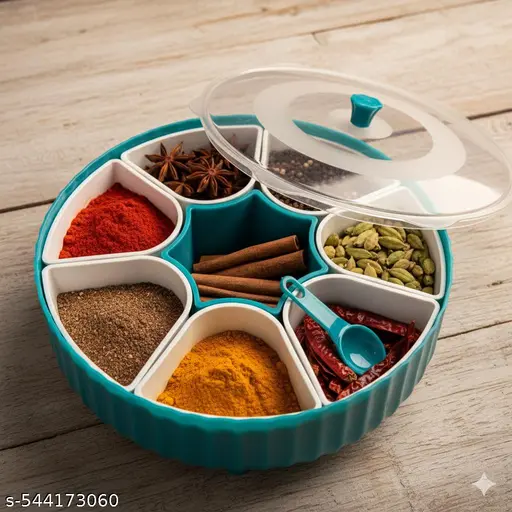 360° Rotating Masala Box for Kitchen | 7 Section Spice Container - Image 1