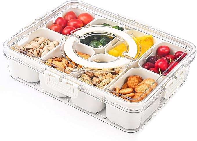 Fridge Storage Boxes 8 Compartments Fridge Organizer Clear Stackable Multi-Functional Storage Bins for Kitchen Fridge Durable Space Saving for Fruits Vegetables Dairy and Snacks Easy to Clean - Image 1