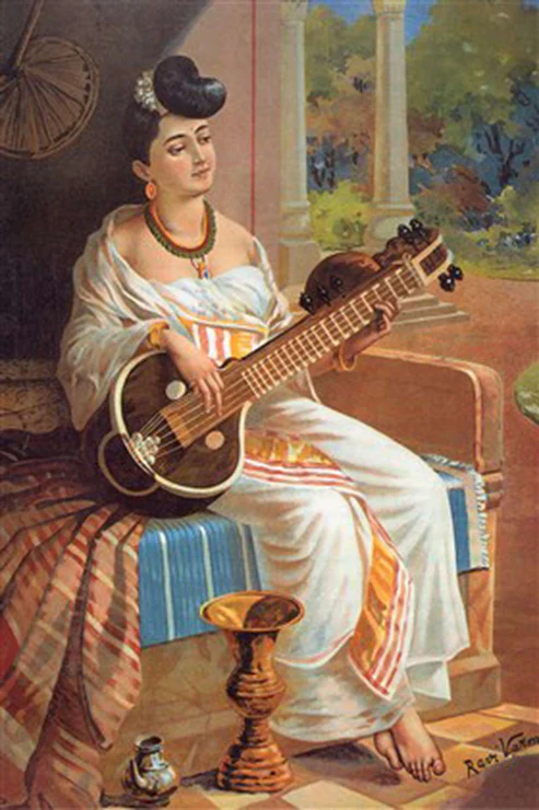 Lady with Veena - Image 1