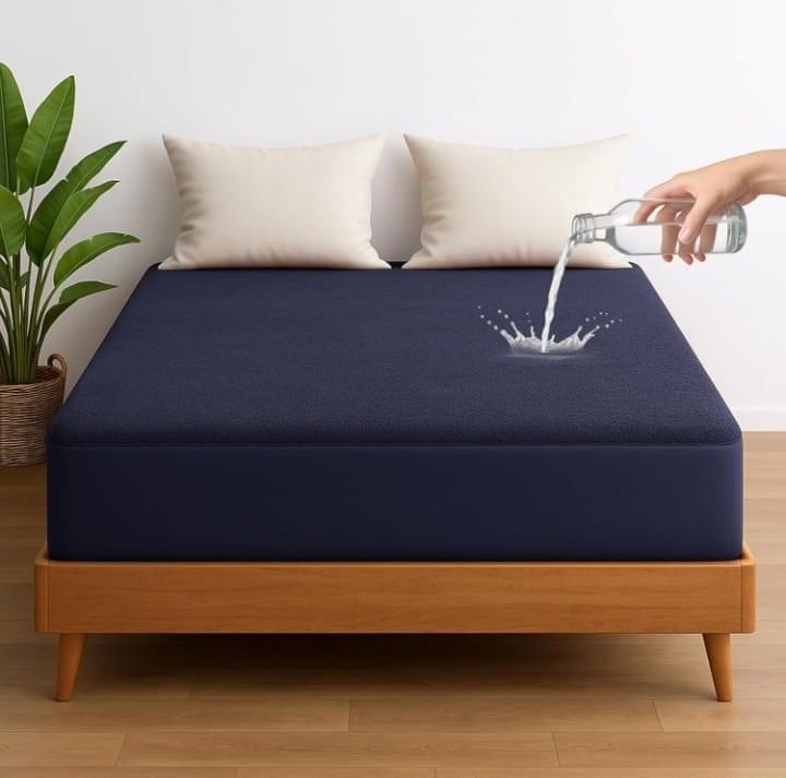 100% Waterproof Premium Cotton Feel Mattress Protector King Size 78x72 Inch|Ultra Soft Breathable & Fitted Bed Protector Terry Cover Double Bed - Image 1